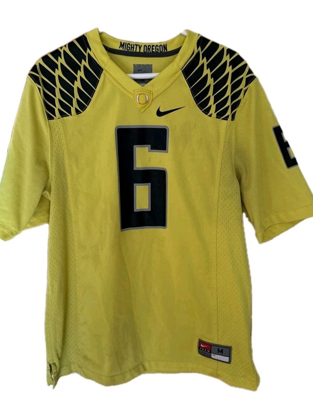 Nike Oregon Ducks “Mighty Oregon” Yellow Football Jersey - Medium 2013